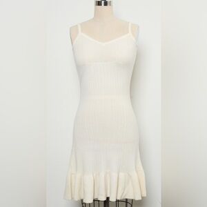 Strapless Long Dress With Ruffles 100%Cashmere [NEW]